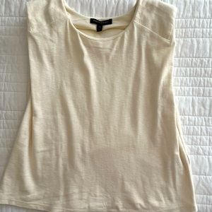 Banana Republic cream padded shoulder top